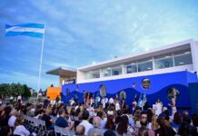 San Vicente: Mantegazza estuvo presente en la inauguración del Colegio Grilli