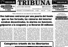 Semanario Tribuna – Tapa sábado 1 de noviembre de 2025