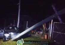 Circulaba por Ruta 210: despistó y se chocó un poste