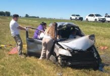 Dos heridos tras un violento accidente sobre Ruta 2