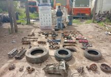 Clausuran un taller mecánico en Domselaar: un detenido