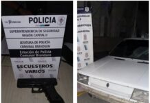 Dos personas demoradas: Secuestraron un vehículo y un arma de utilería