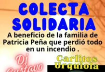 Se realizará una colecta solidaria a beneficio de la familia que perdió todo en un incendio