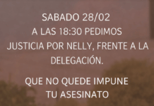 «Que no quede impune tu asesinato» : amigos y familiares de Nelly movilizarán este sábado