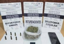 Allanamiento en Brandsen por amenazas agravadas: secuestran municiones, marihuana y un celular