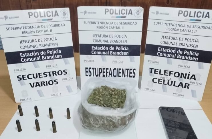 Allanamiento en Brandsen por amenazas agravadas: secuestran municiones, marihuana y un celular