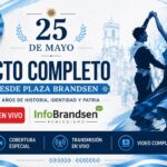25 de Mayo: InfoBrandsen transmitió en vivo el acto protocolar completo desde Plaza Brandsen