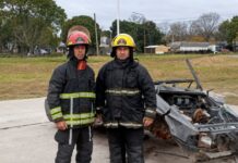 Bomberos participaron de una capacitación en rescate vehicular en Verónica