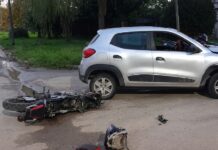 Accidente entre moto y auto en el República: una persona herida
