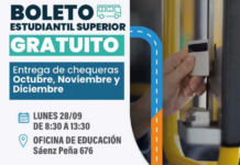 El lunes entregarán las chequeras del Boleto Estudiantil para octubre, noviembre y diciembre
