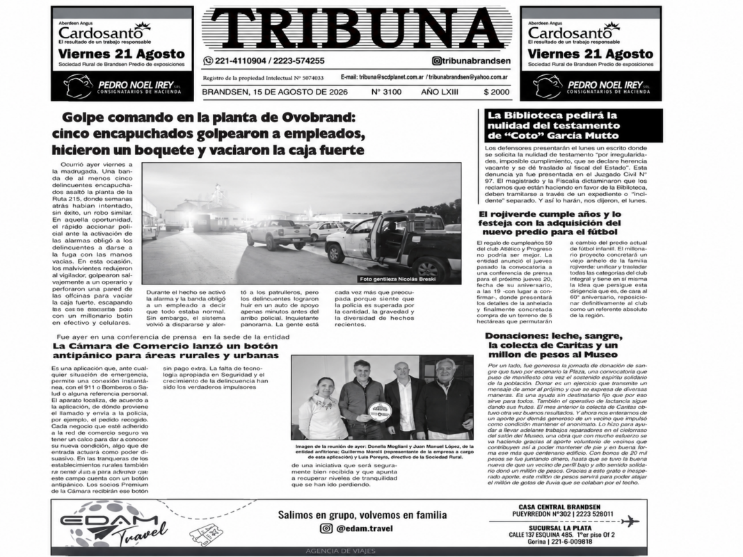 Tribuna 15 agosto 2026
