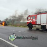 Se prendió fuego un auto en Ruta 215