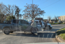 Un auto y una camioneta chocaron en Ruta 29 y 215