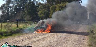 Sirena de los Bomberos Voluntarios: incendio vehicular y principio de incendio de vivienda