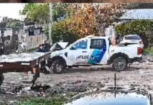 Patrullero impactó contra un semi en el barrio República