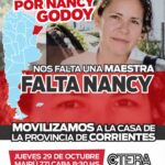 Paro docente este jueves 29: CTERA reclama justicia por Nancy Godoy y SUTEBA adhiere Afiche de la campaña por justicia para Nancy Estela Godoy.