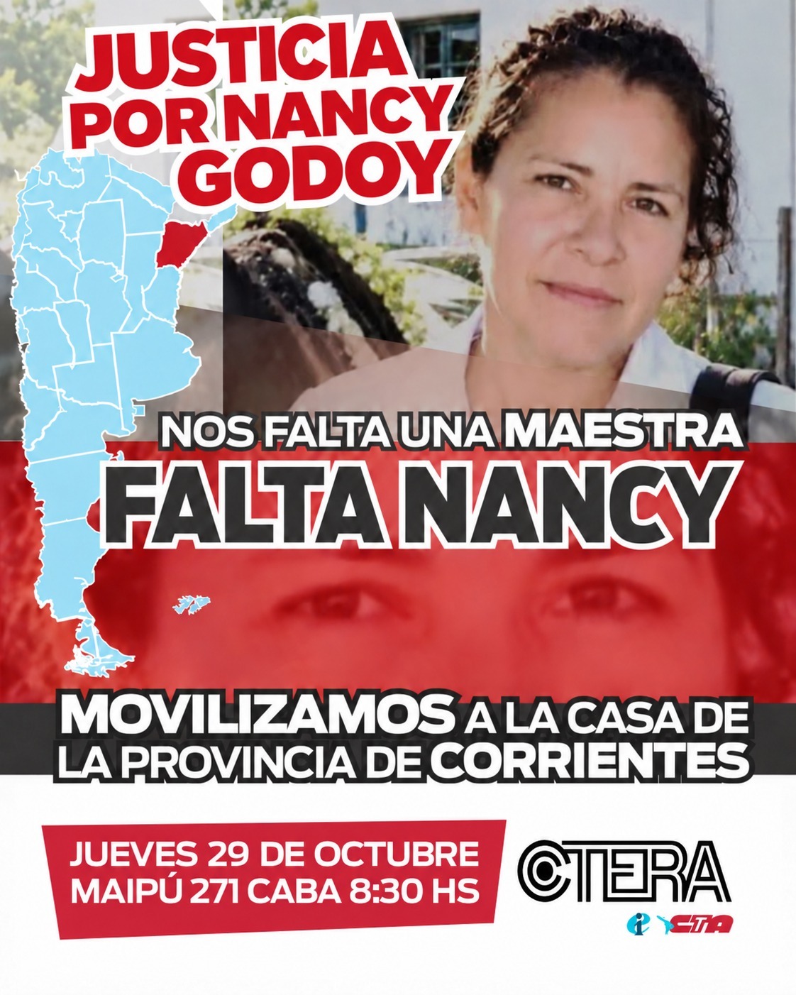Afiche de la campaña por justicia para Nancy Estela Godoy