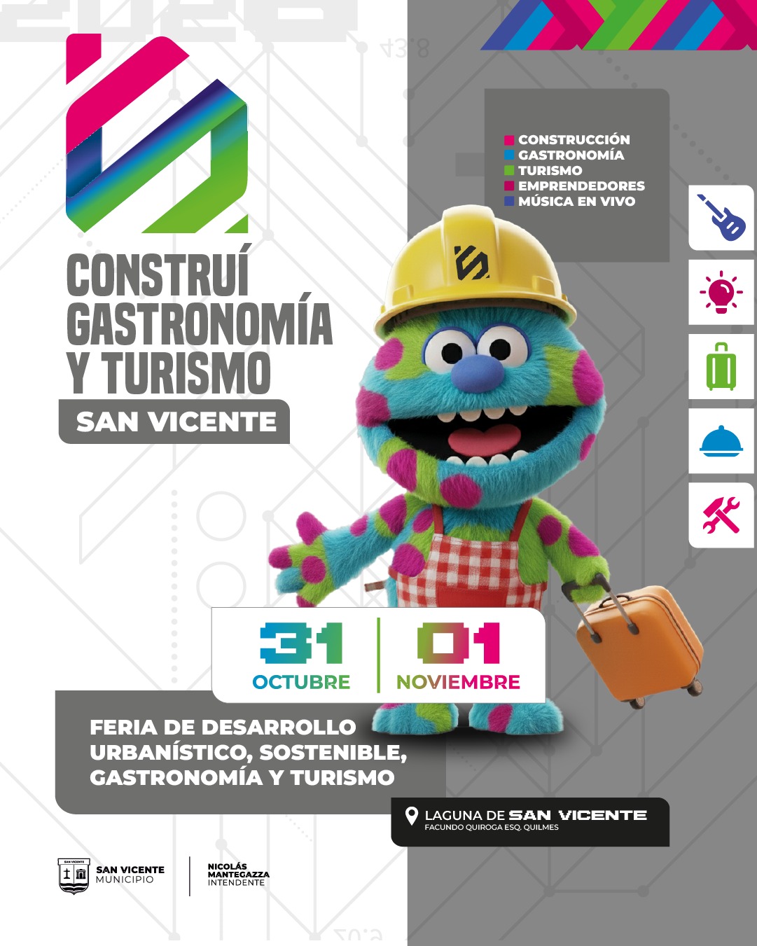 Flyer de la Expo Construí, Gastronomía y Turismo San Vicente 2026