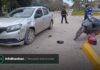 Choque entre un auto y una moto en Sáenz Peña y Mitre: una mujer fue trasladada al hospital Choque entre un auto y una moto en Brandsen