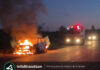 Incendio vehicular cerca de Los Bosquecitos