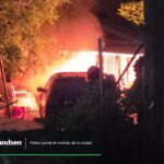 Incendio vehicular en el barrio Los Aromos: se prendió fuego un vehículo estacionado en una vivienda Incendio de un vehículo en el barrio Los Aromos de Brandsen