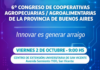San Vicente: se realizará el 6° Congreso de Cooperativas Agropecuarias y Agroalimentarias bonaerenses