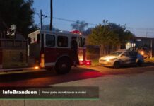 Principio de incendio de vivienda en Las Heras: fue controlado y no hubo heridos Autobomba de Bomberos Voluntarios y patrullero en Las Heras entre French y Beruti