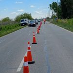 Comenzaron los trabajos para instalar un radar de velocidad en la Ruta 210